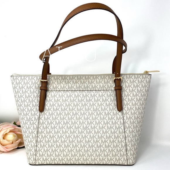 Michael Kors Ciara Large Top ZIP Tote Vanilla Le - Picture 3 of 8